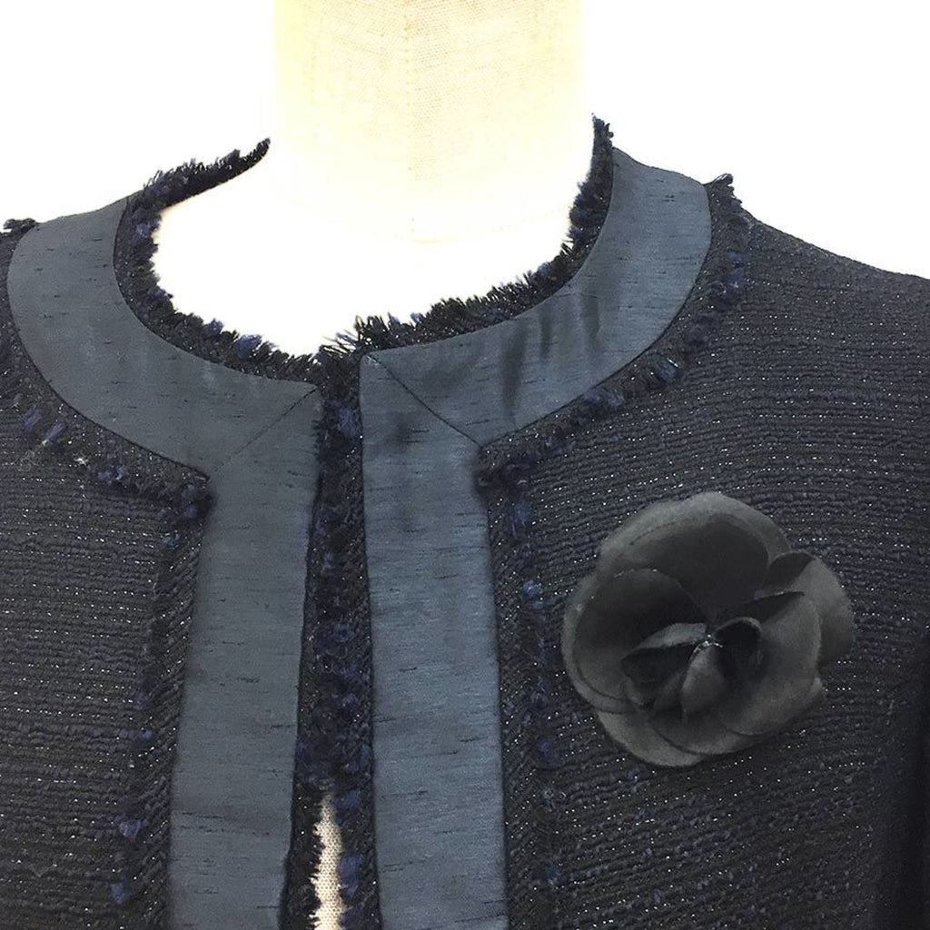 Corsage Brooch Leather Black