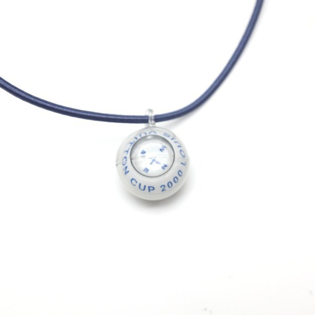 Compass Pendant Necklace Blue