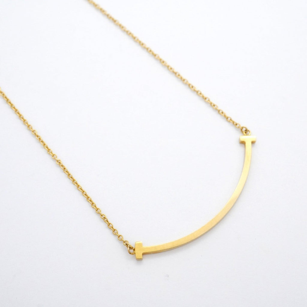 T Smile Pendant Necklace 18K Yellow Gold
