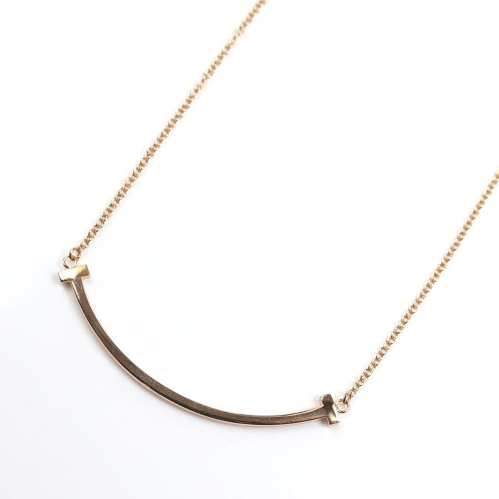 T Smile Pendant Necklace 18K Rose Gold