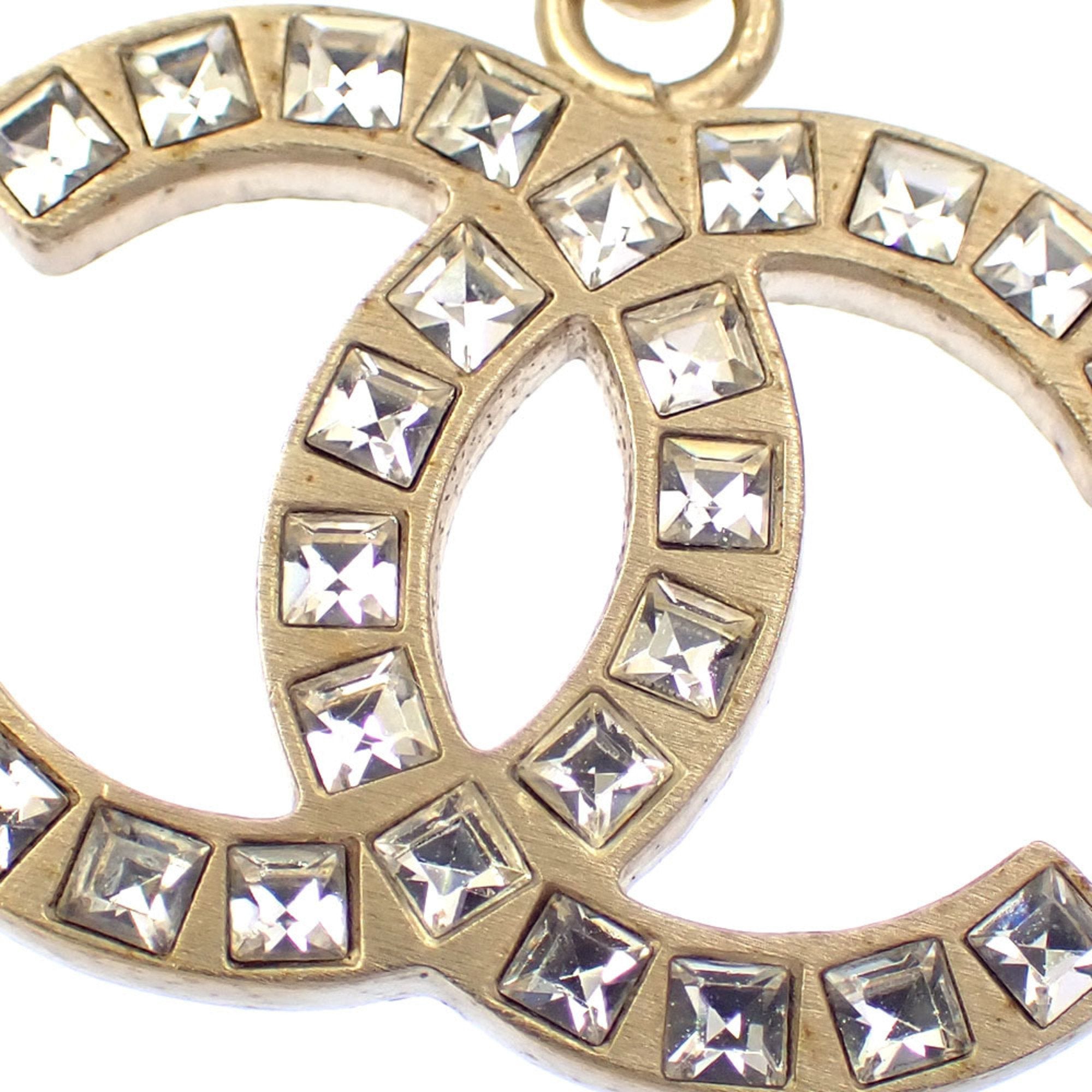 CC Logo Pendant Necklace Gold-Tone Metal