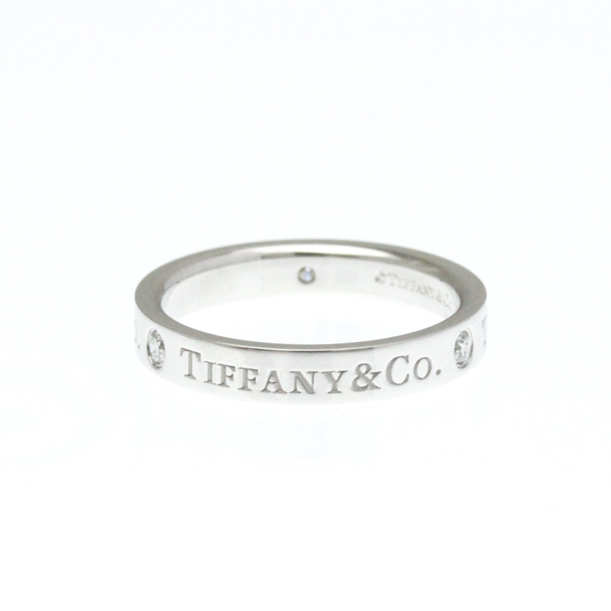 Flat Band Ring Platinum with Diamond