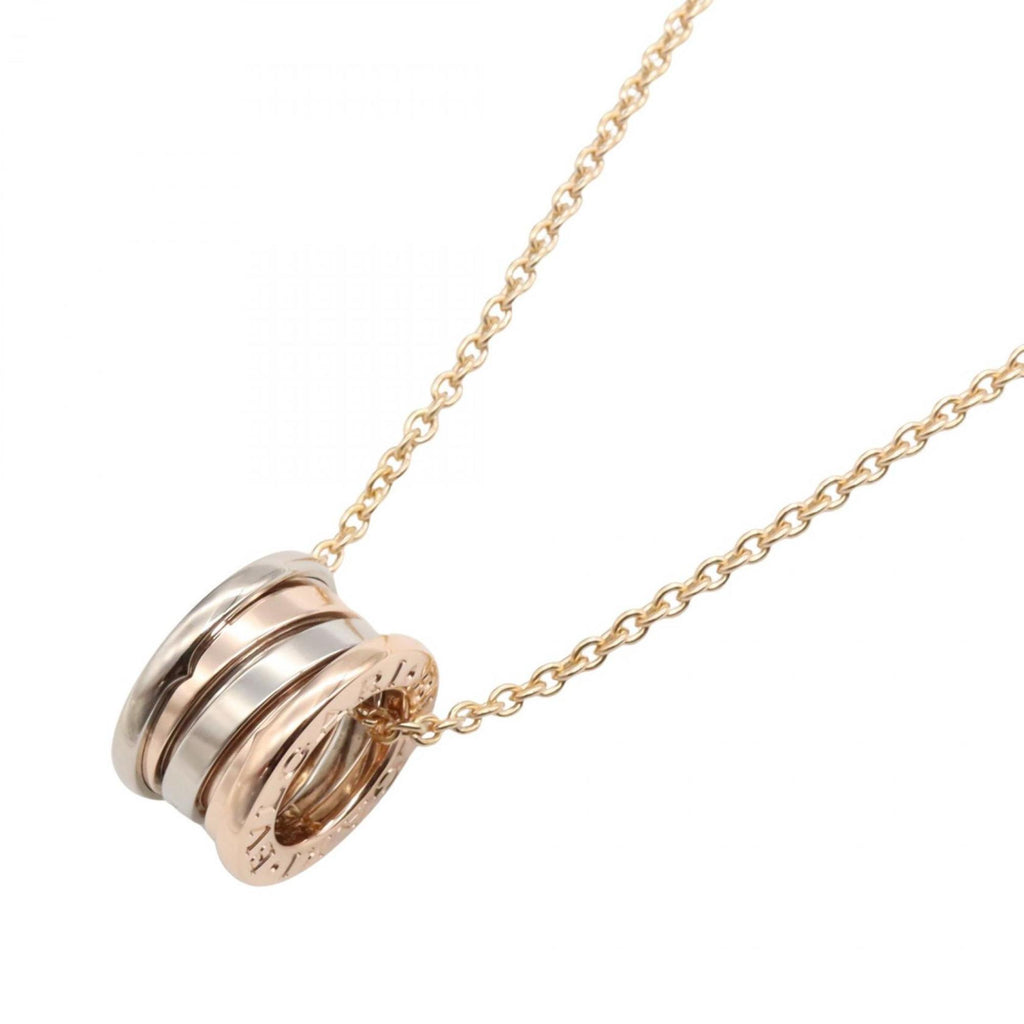 B Pendant Necklace 18K Rose Gold and 18K White Gold