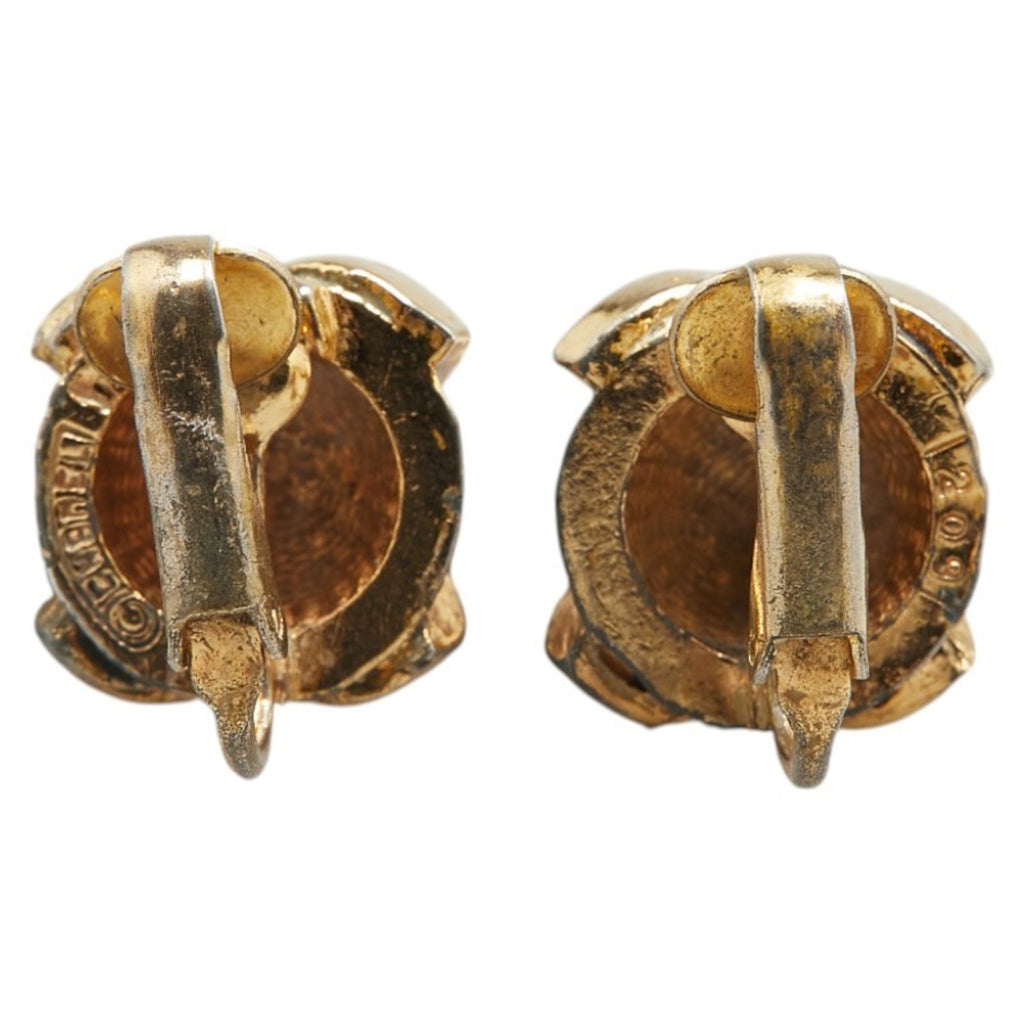 CC Logo Clip-On Earrings Metal Gold-Tone Metal