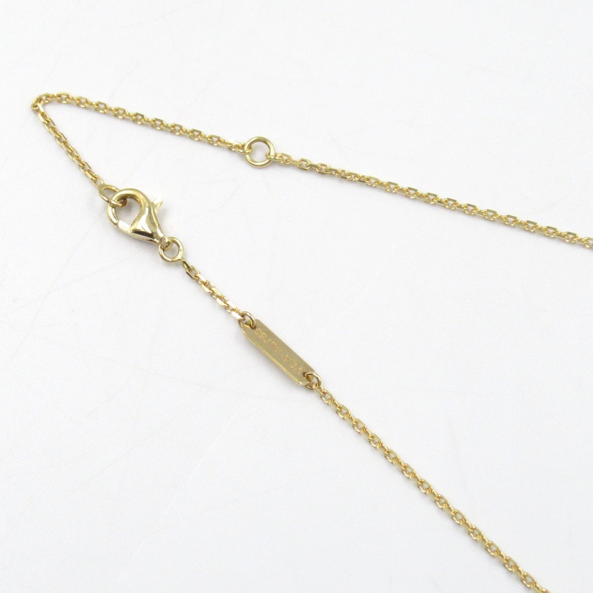 Vintage Alhambra Pendant Necklace 18K Yellow Gold and Onyx