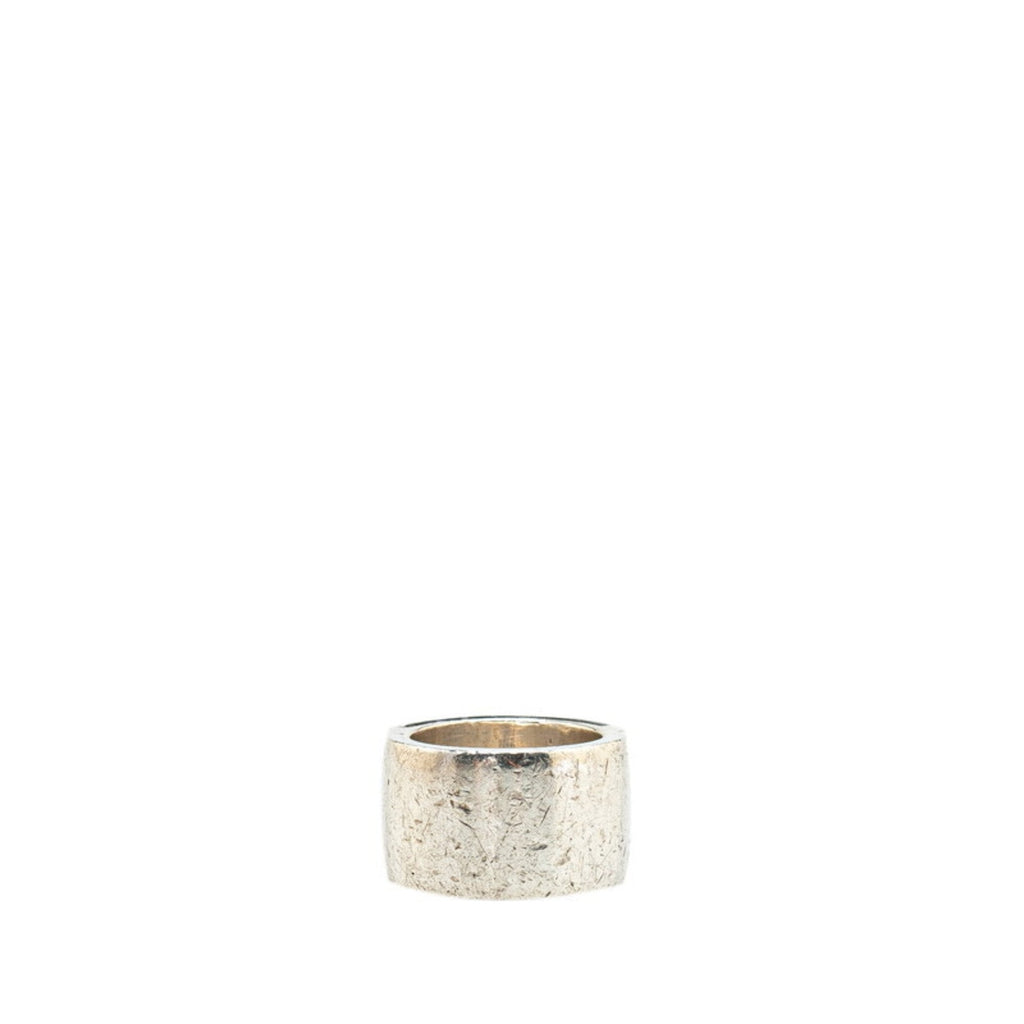 Band Ring Rubber and Sterling Silver