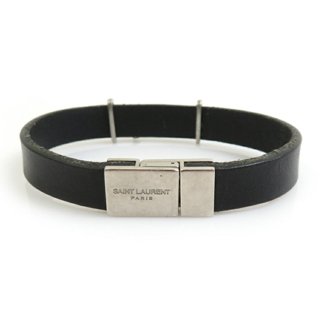 Bracelet Leather and Metal Black
