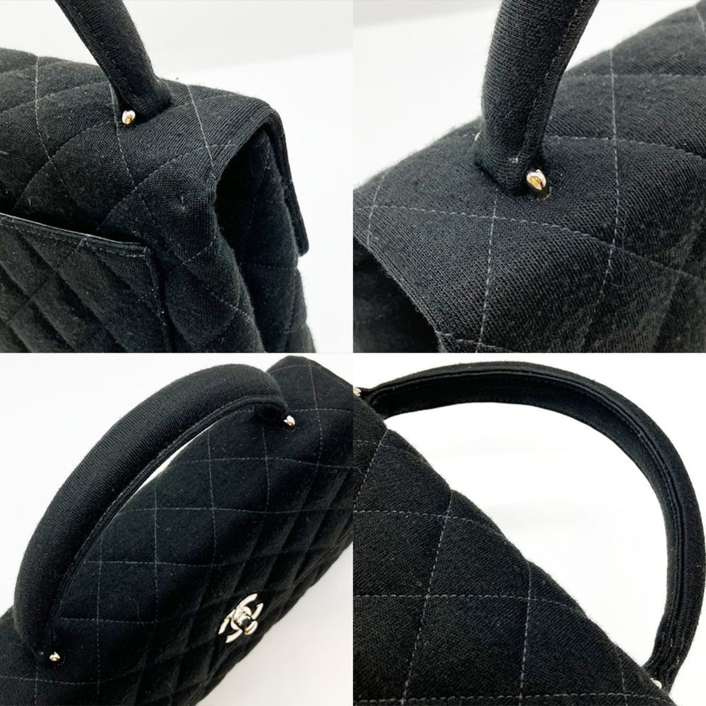 Vintage Classic Top Handle Flap Bag Quilted Caviar Medium
