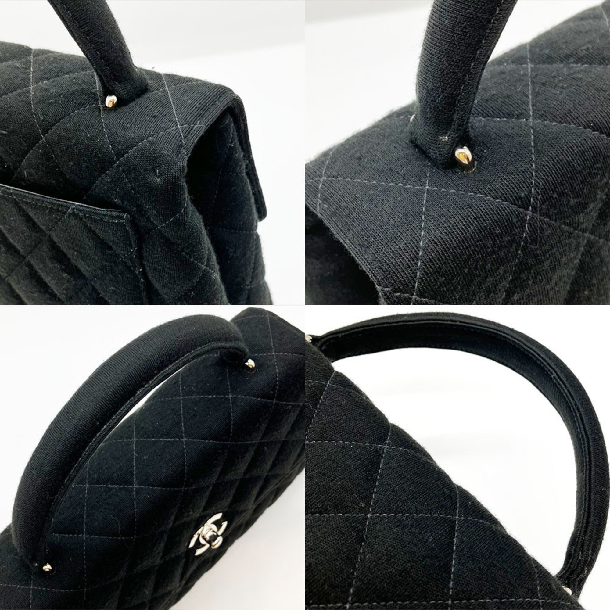 Vintage Classic Top Handle Flap Bag Quilted Caviar Medium