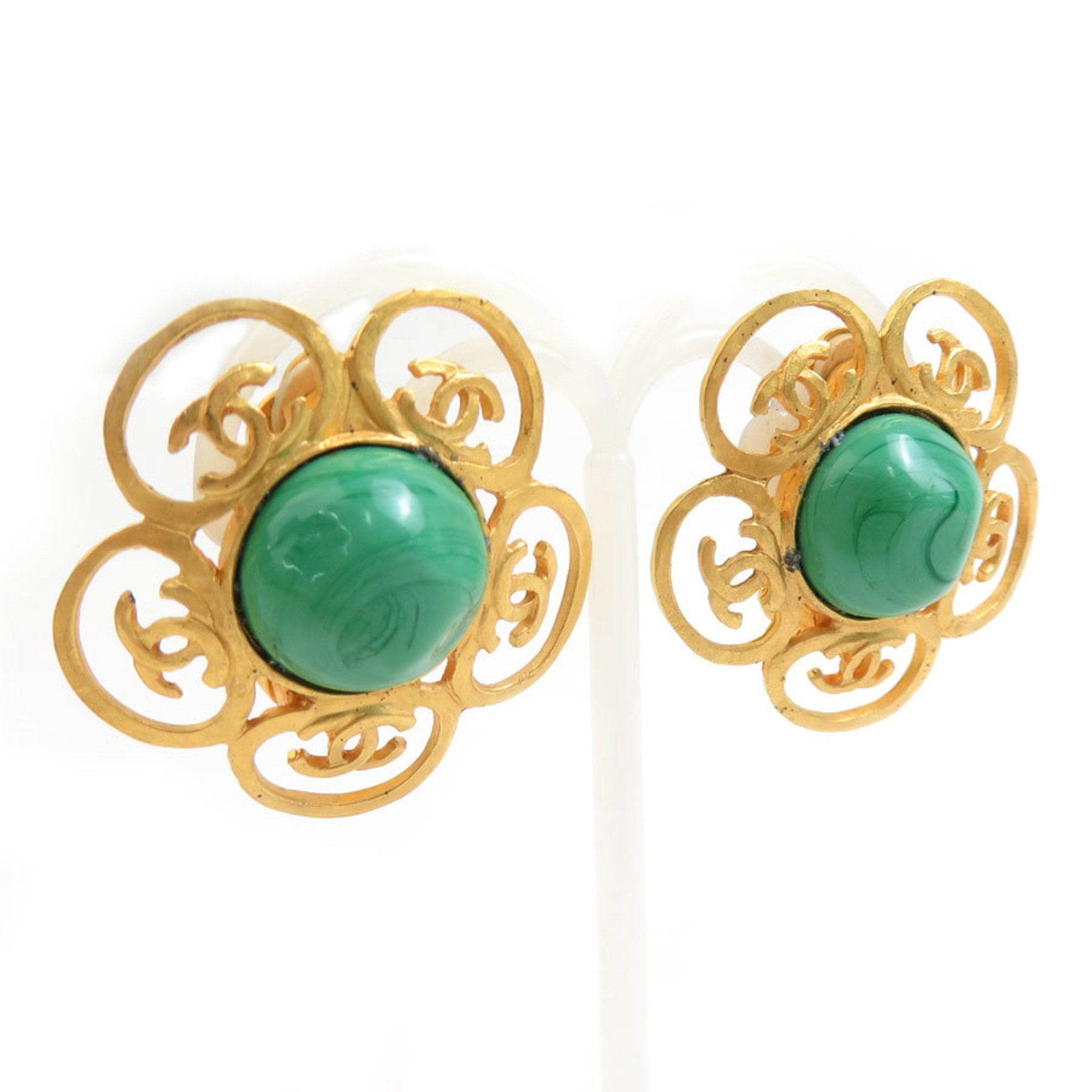 CC Logo Clip-On Earrings Gold-Tone Metal Gold-Tone Metal