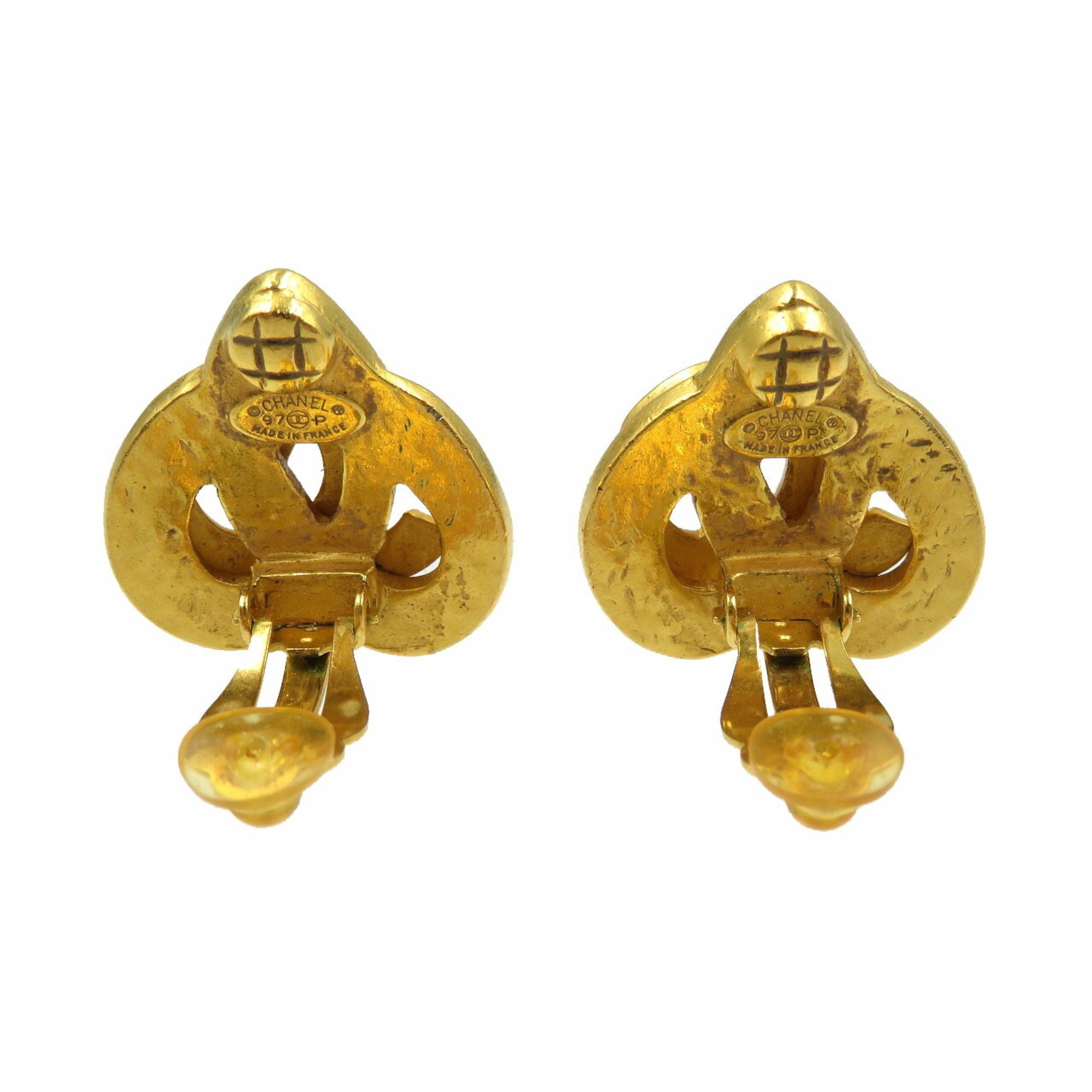 CC Logo Clip-On Earrings Gold-Tone Metal Gold-Tone Metal