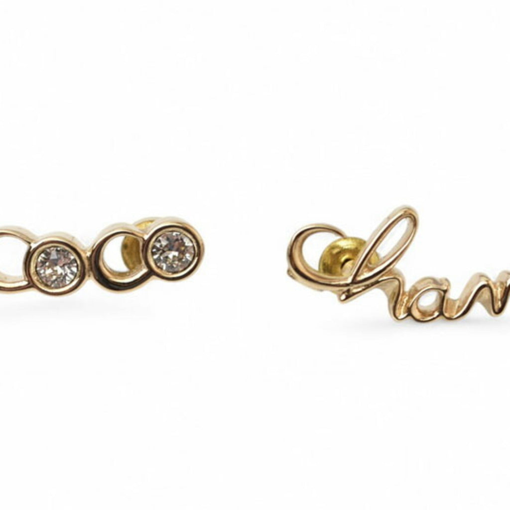 Earrings Rhinestone Gold-Tone Metal