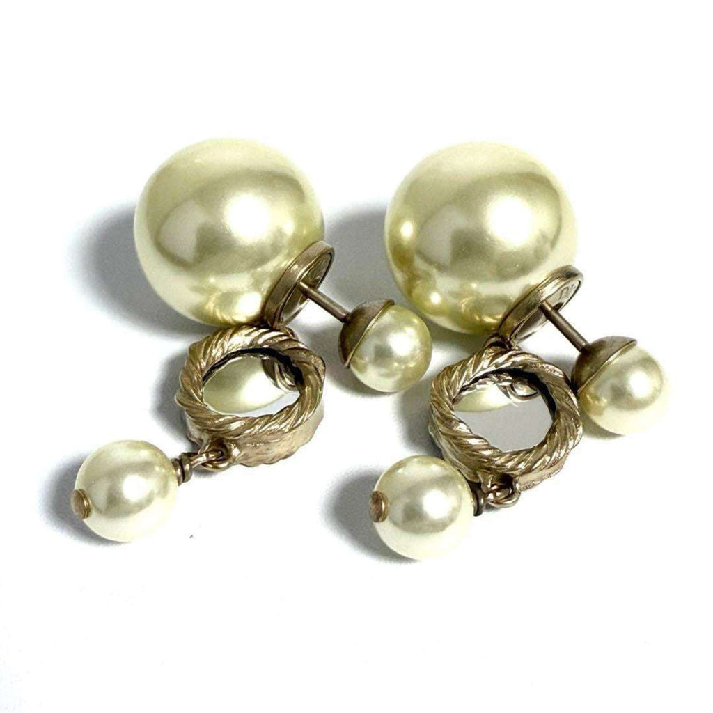 Tribal Earrings Artificial Pearl and Metal
