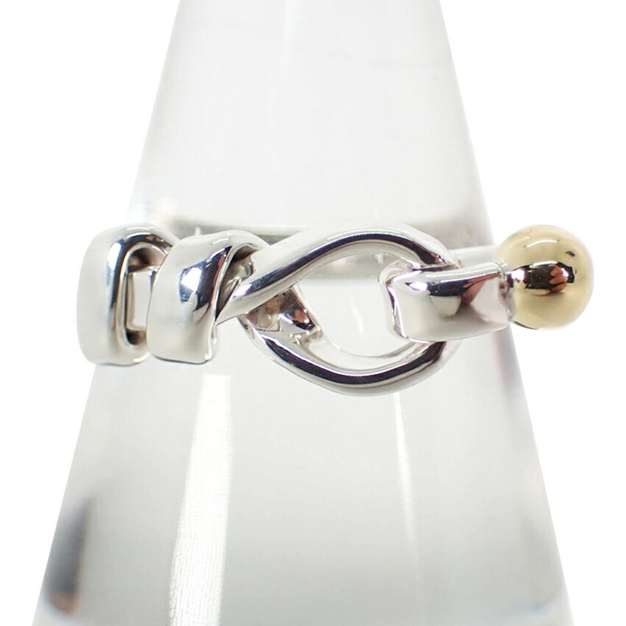 Ring Sterling Silver and 18K Yellow Gold Hook and Eye Combination