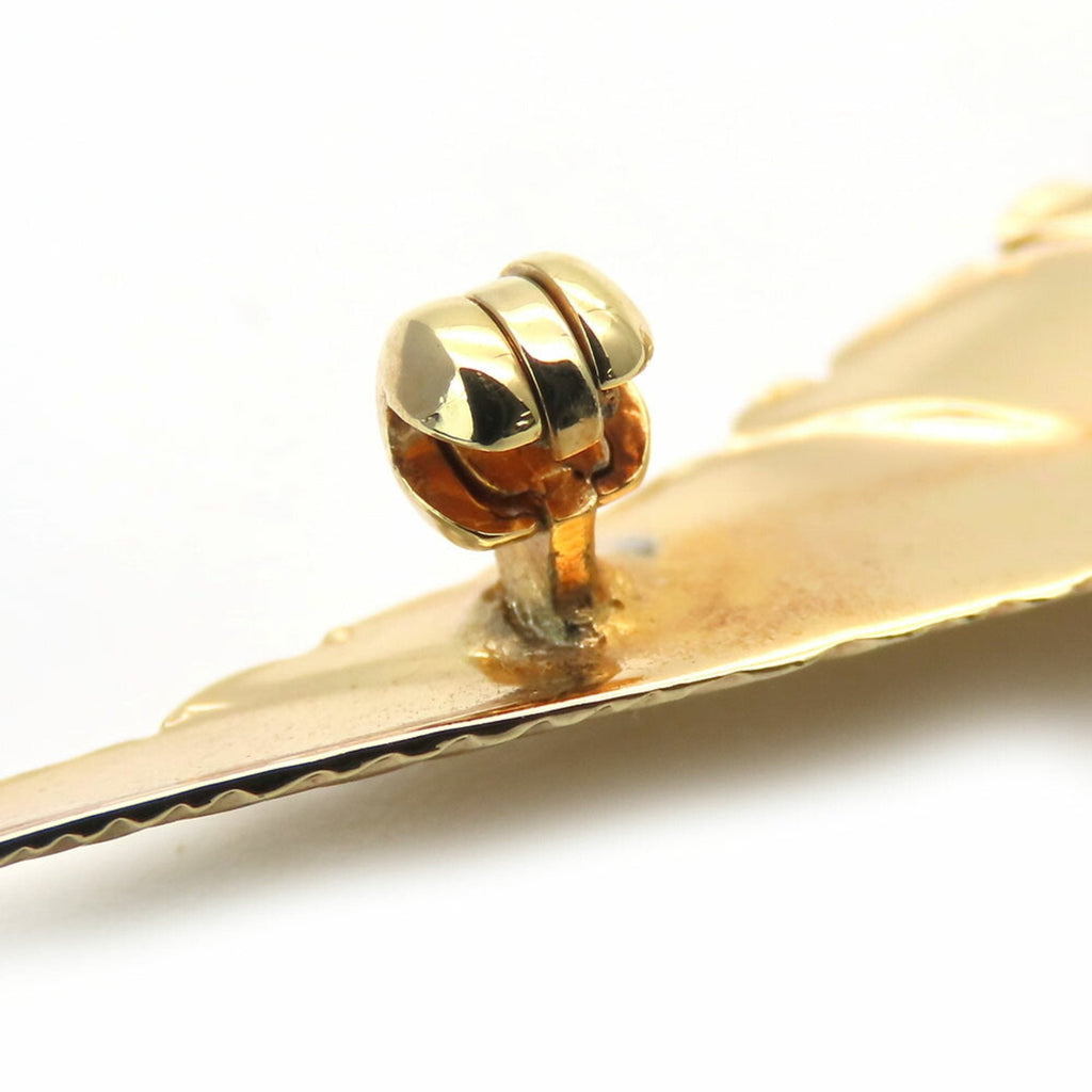 Brooch Gold Metal Feather Motif Plated