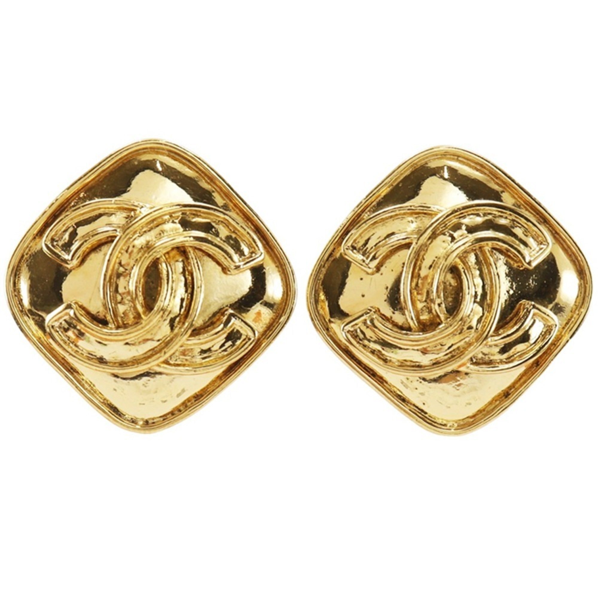 CC Logo Clip-On Earrings Metal Gold-Tone Metal