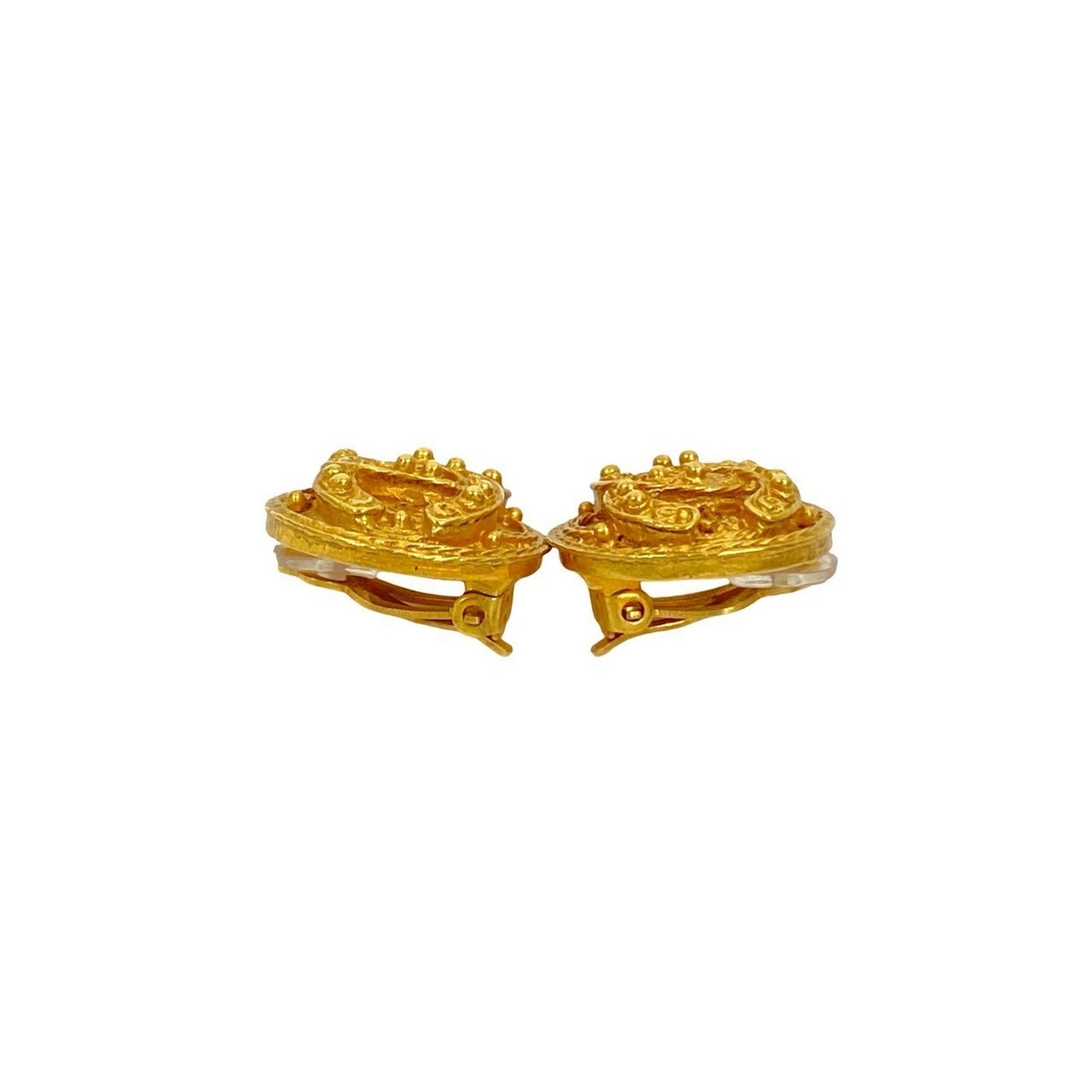 CC Logo Earrings Metal Gold-Tone Metal
