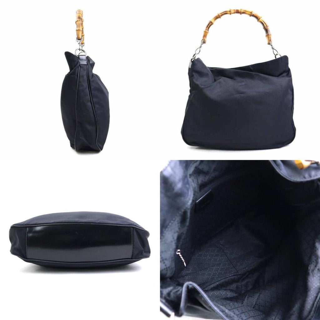 Vintage Convertible Bamboo Top Handle Bag Leather Medium
