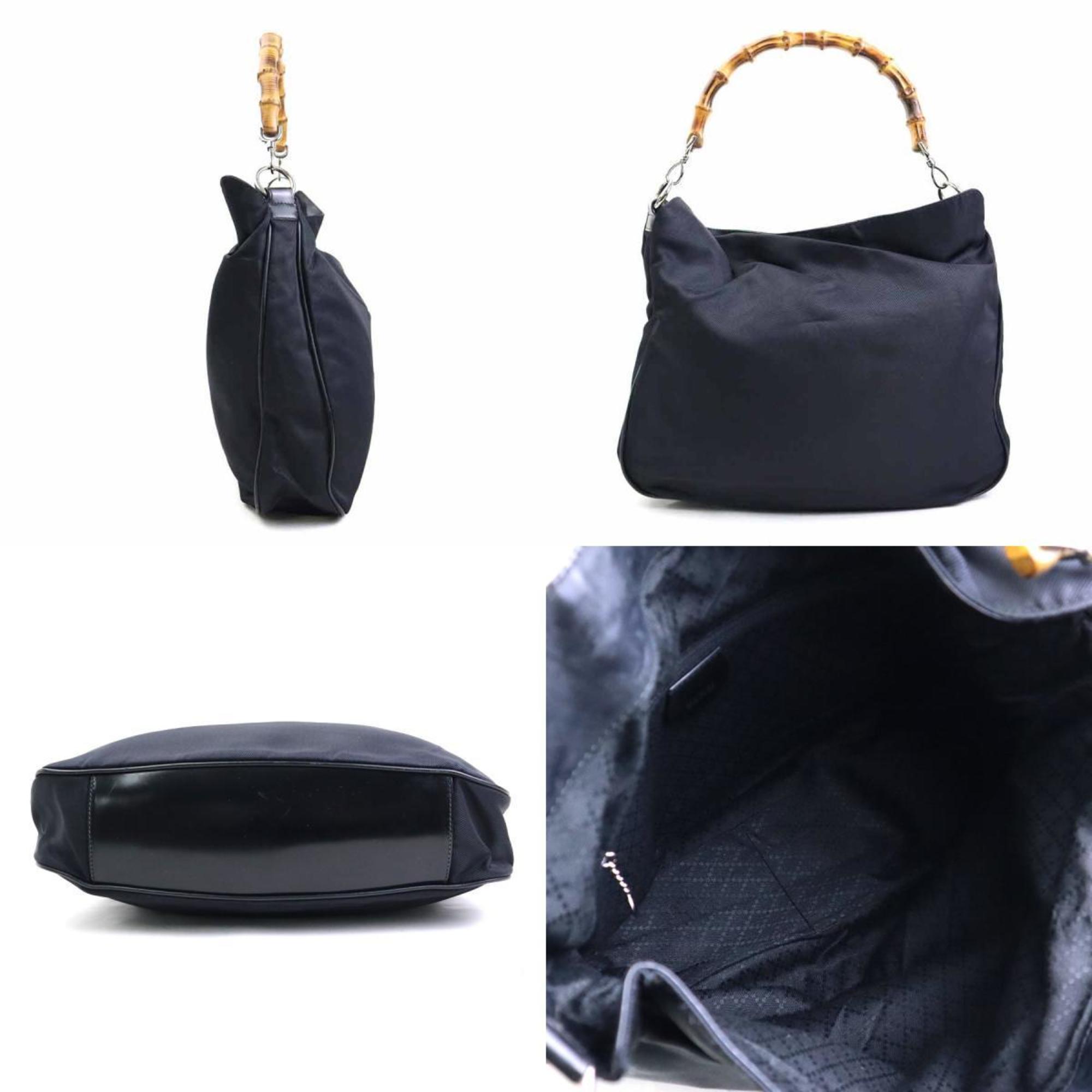 Vintage Convertible Bamboo Top Handle Bag Leather Medium