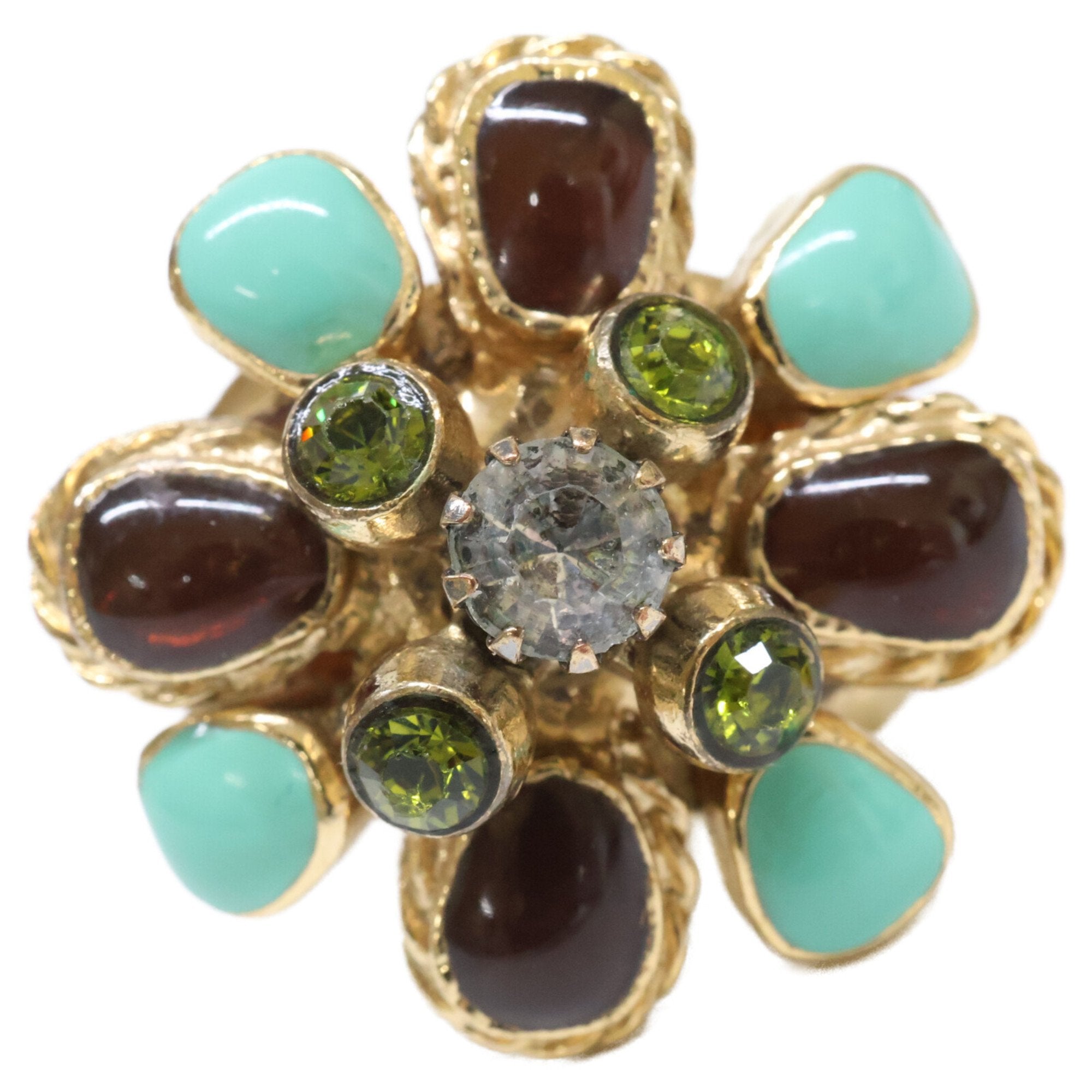 Band Ring Metal Brown Gold Green