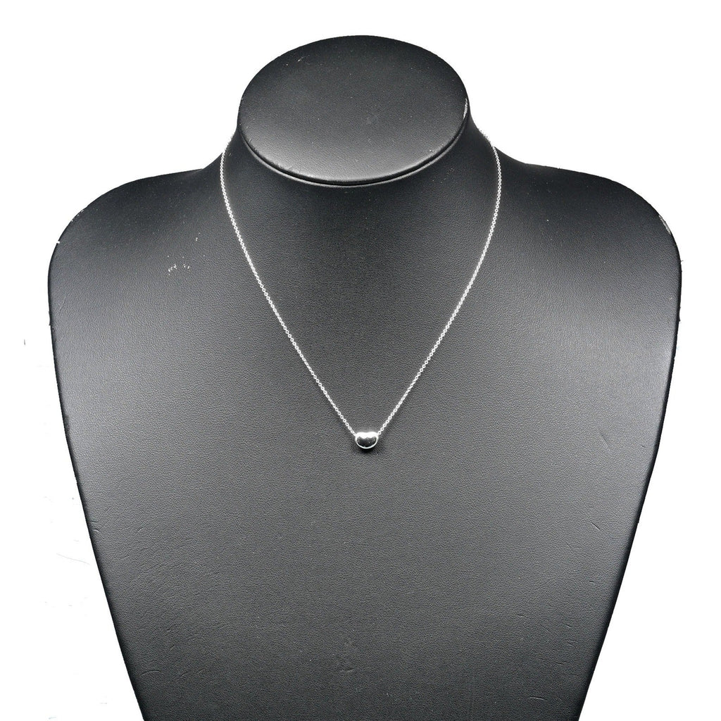 Bean Pendant Necklace Sterling Silver 6.1mm