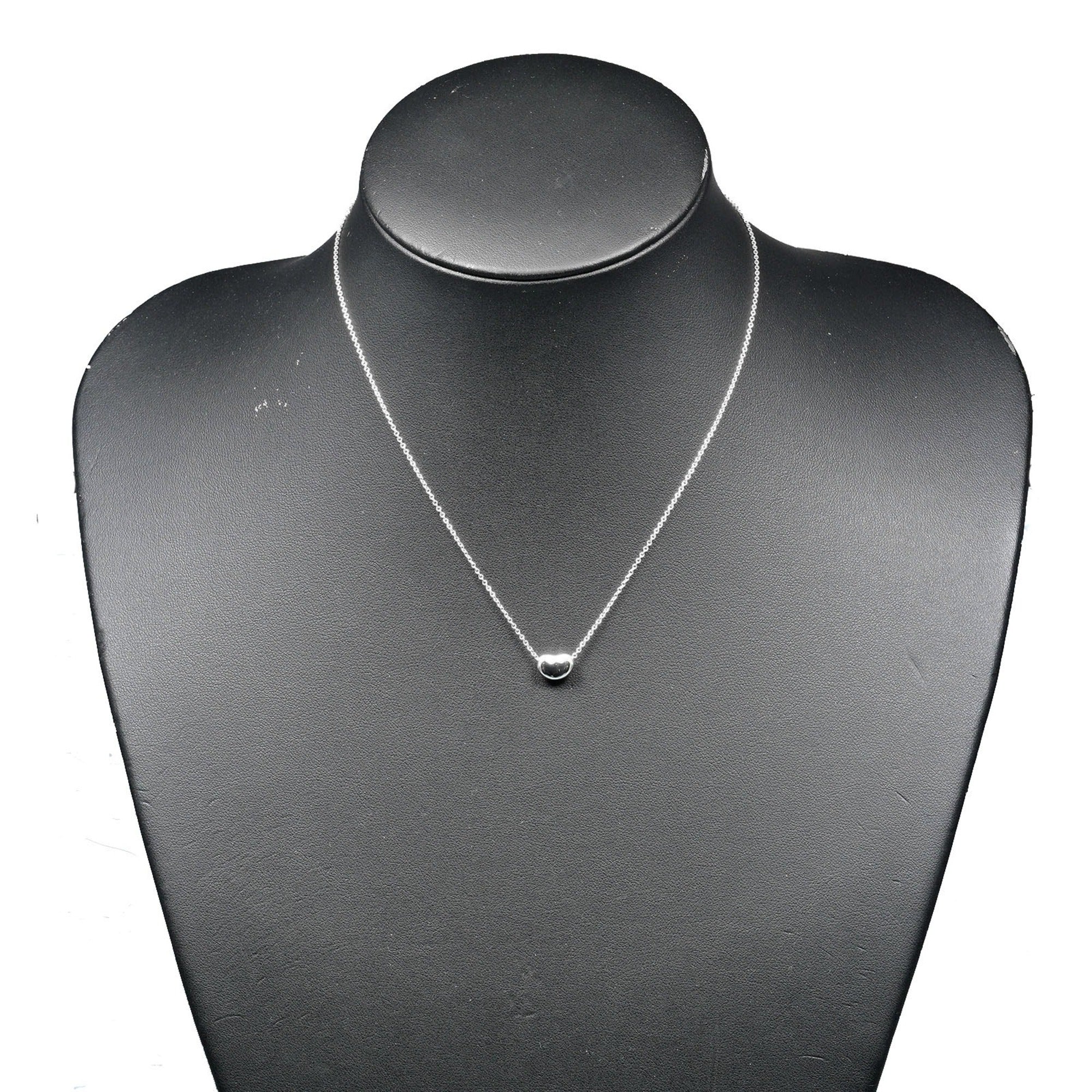 Bean Pendant Necklace Sterling Silver 6.1mm