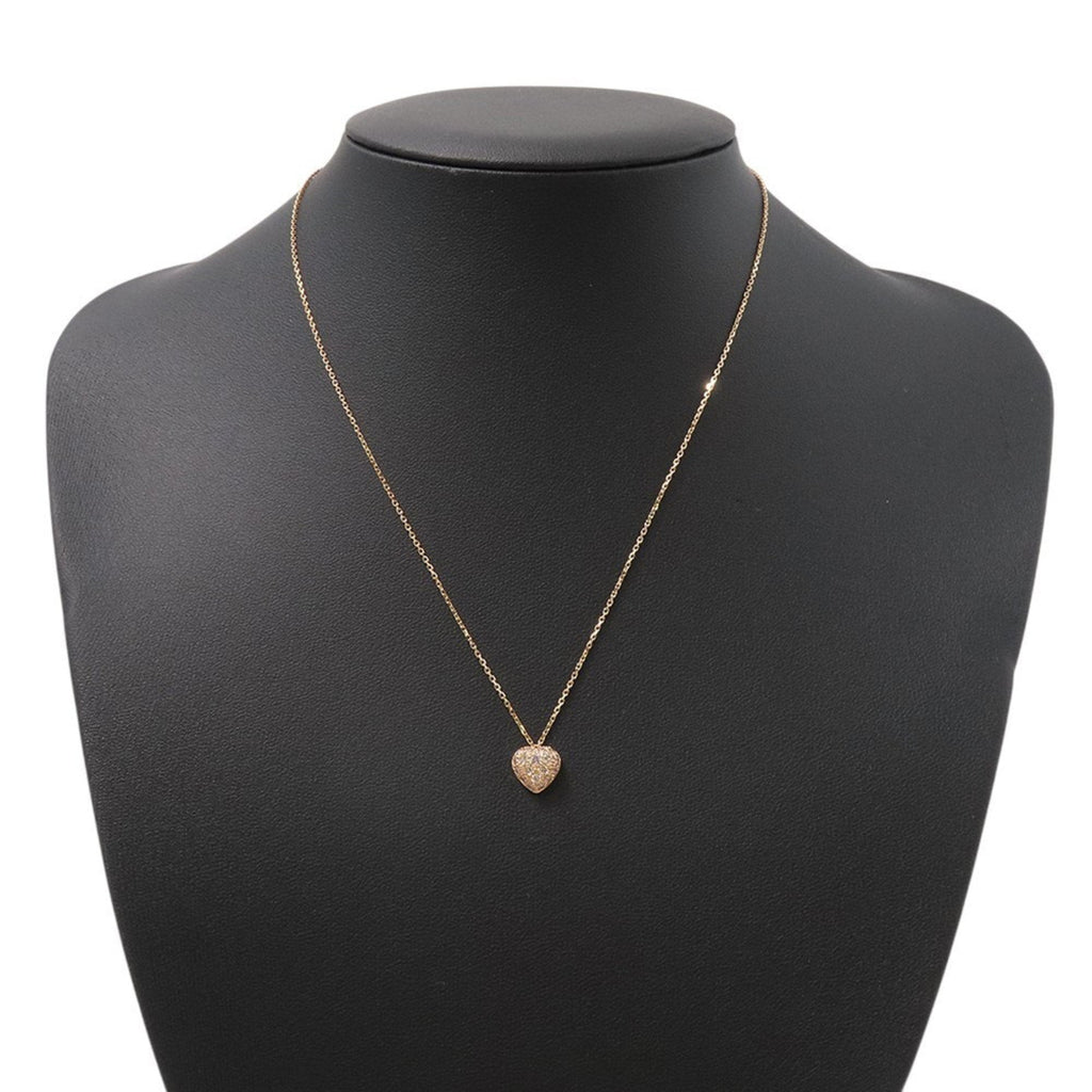 Heart Pavé Pendant Necklace 18K Rose Gold with Diamonds