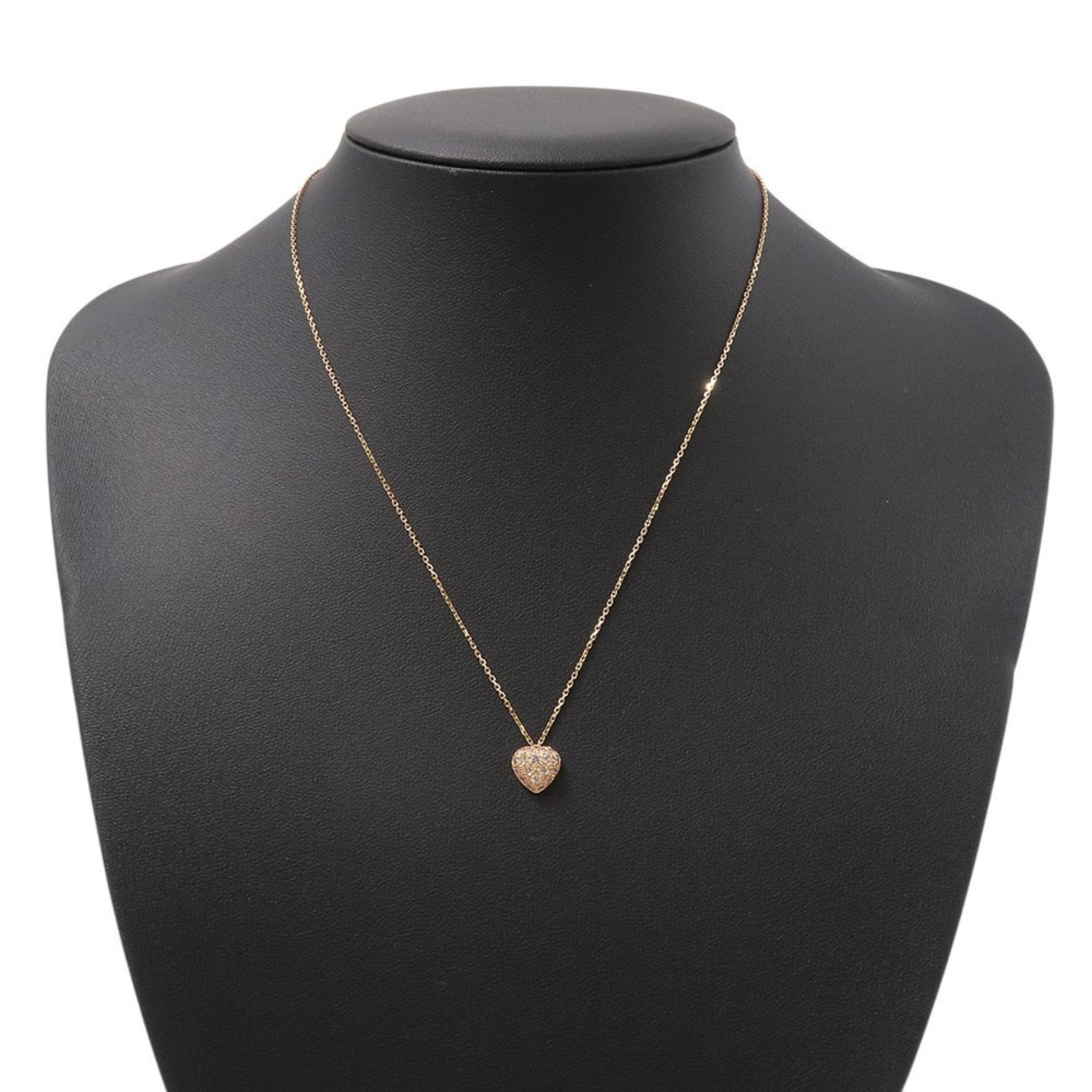 Heart Pavé Pendant Necklace 18K Rose Gold with Diamonds