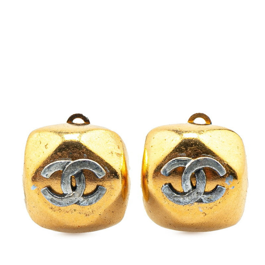 CC Logo Clip-On Earrings Gold-Tone Metal Gold-Tone Metal