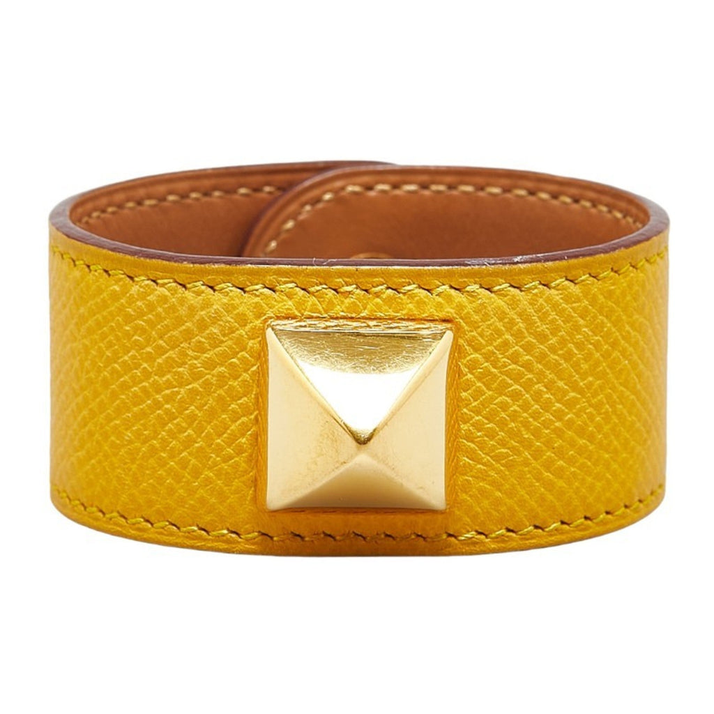 Bangle Bracelet Leather Black and Gold