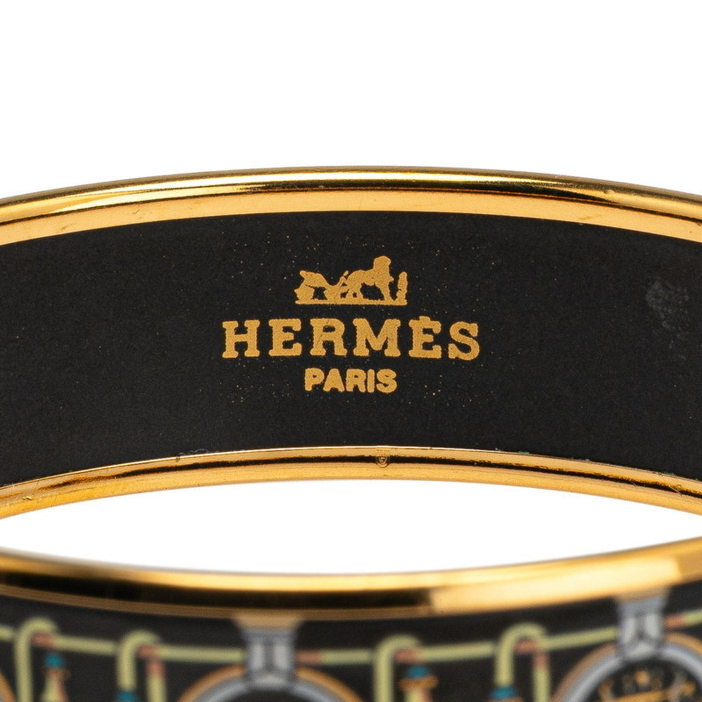 Bangle Cloisonné and Enamel Black and Gold Bracelet