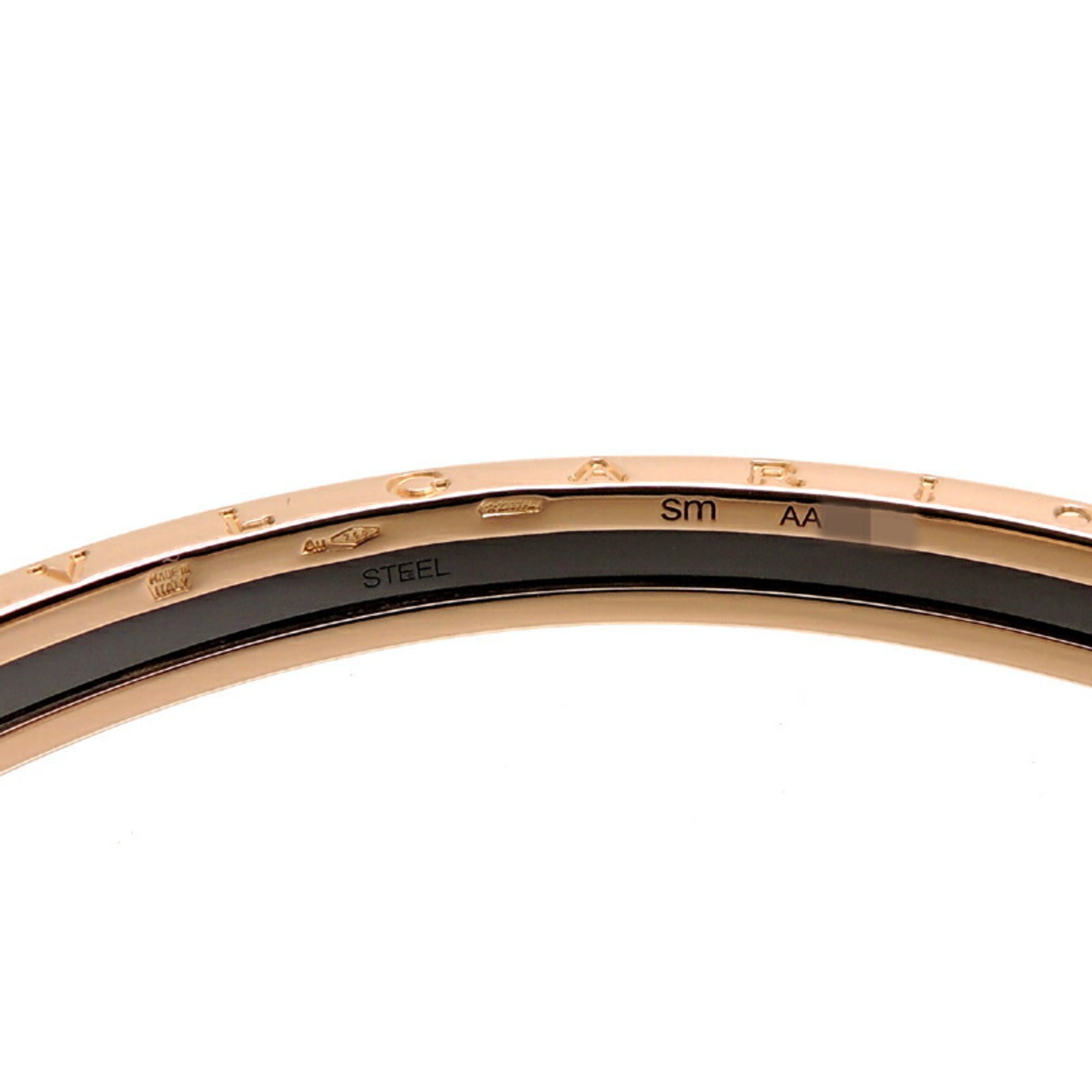 B.Zero1 Bangle 18K Rose Gold and Stainless Steel Bracelet