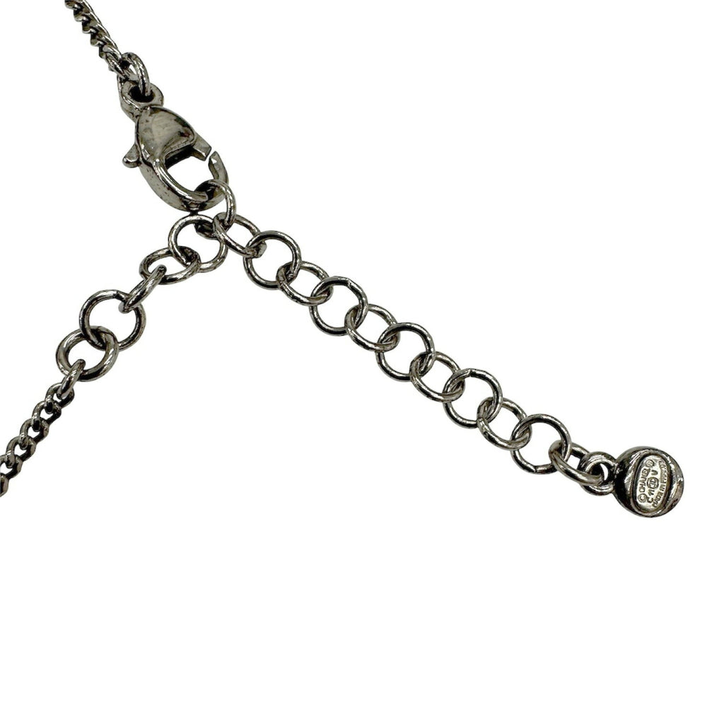 CC Logo Pendant Necklace Silver-Tone Metal