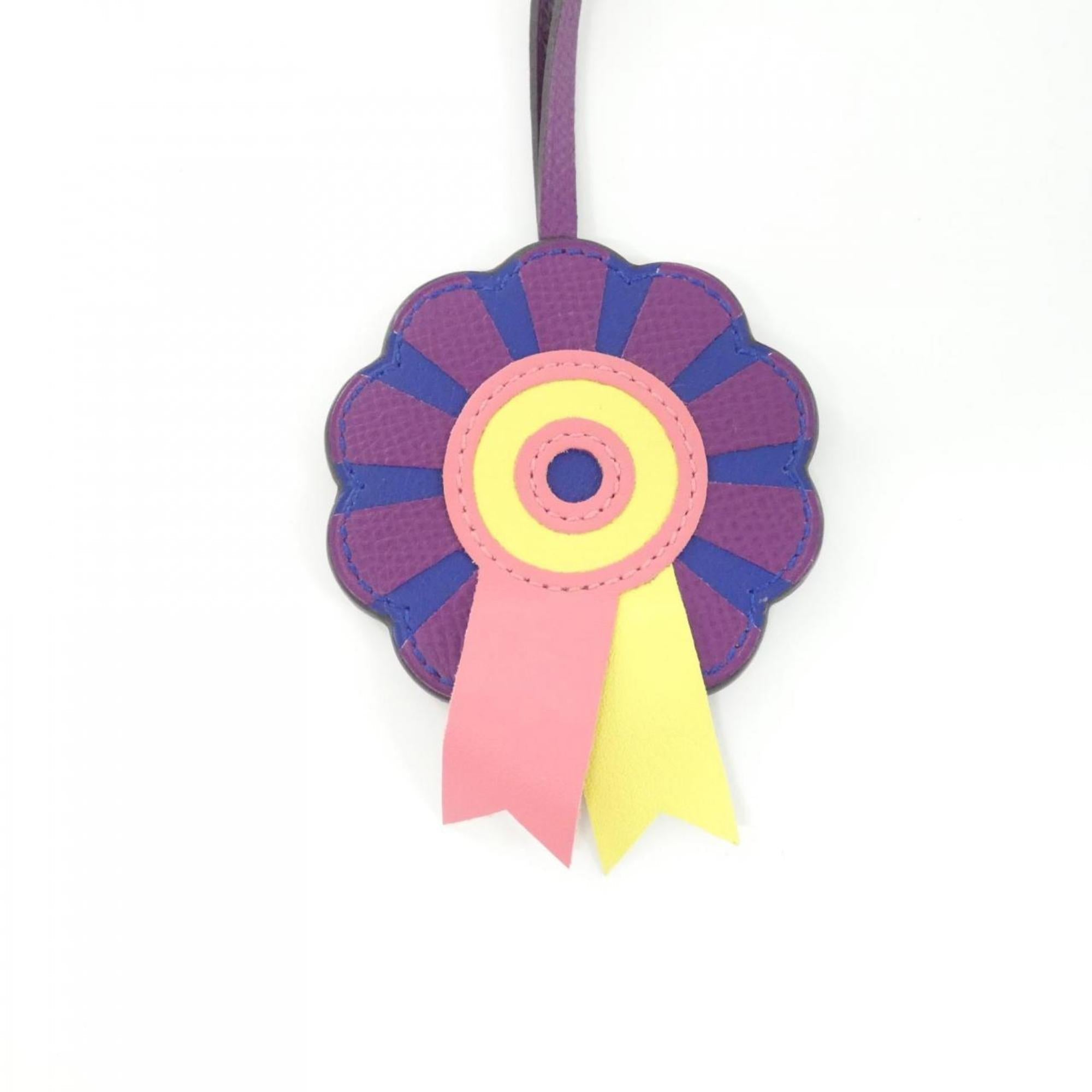 Charm Agneau Milo and Epsom Leather Blue Multi-Color Violet Handbag Charm