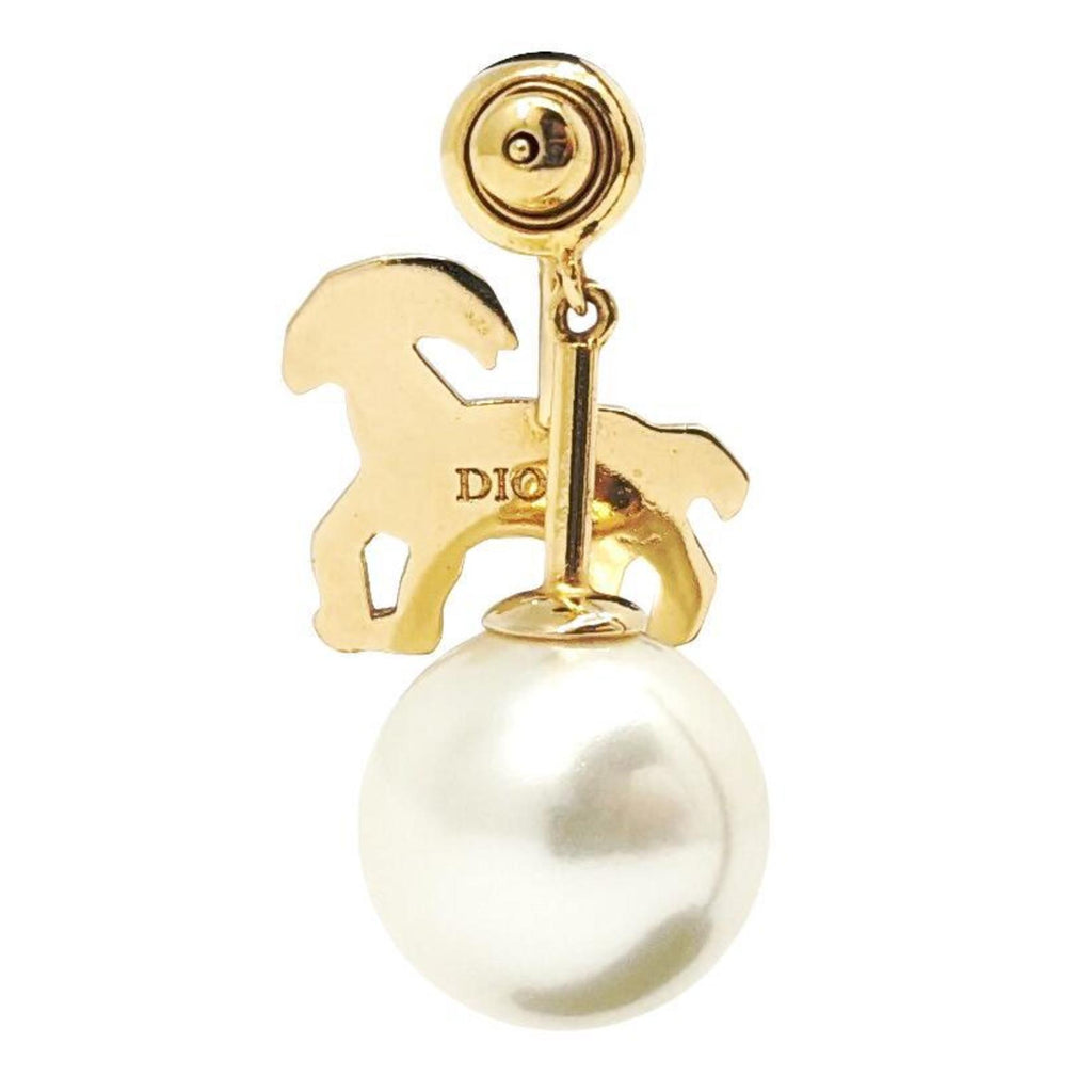 Single Earring Pearl Gold-Tone Metal