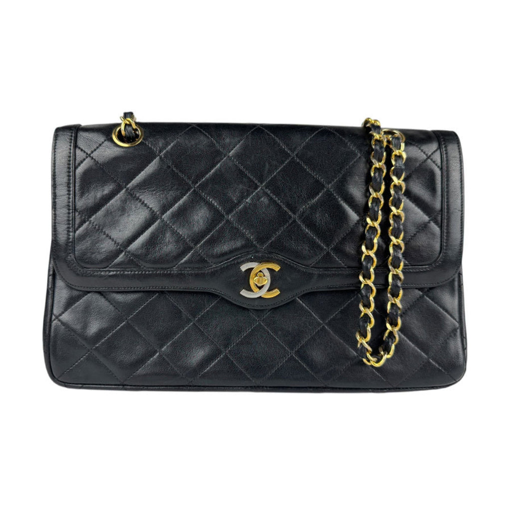 Vintage Two Tone CC Flap Bag Quilted Lambskin Medium