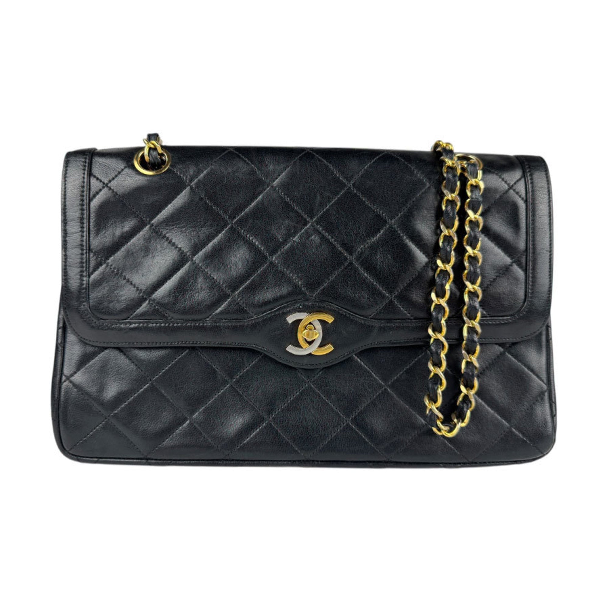Vintage Two Tone CC Flap Bag Quilted Lambskin Medium