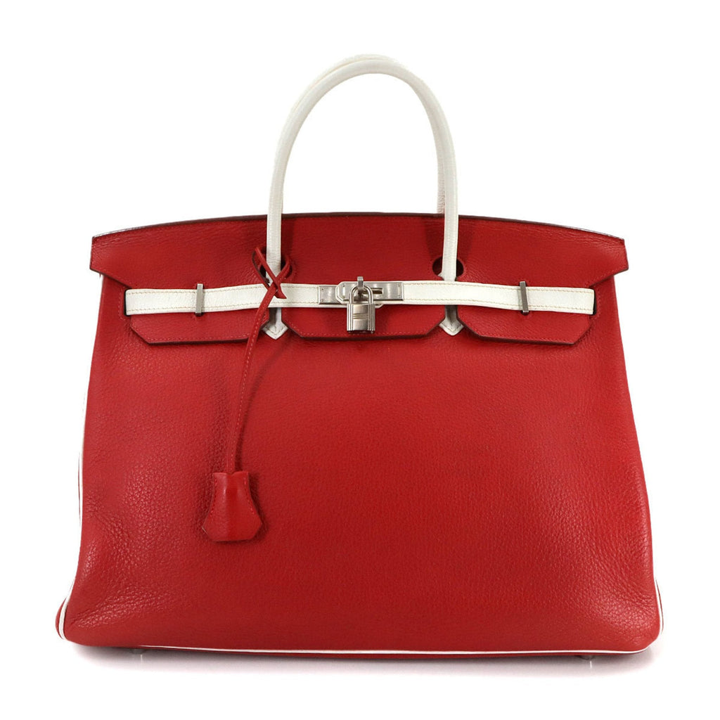 Birkin Handbag Red Togo with Palladium Hardware 35