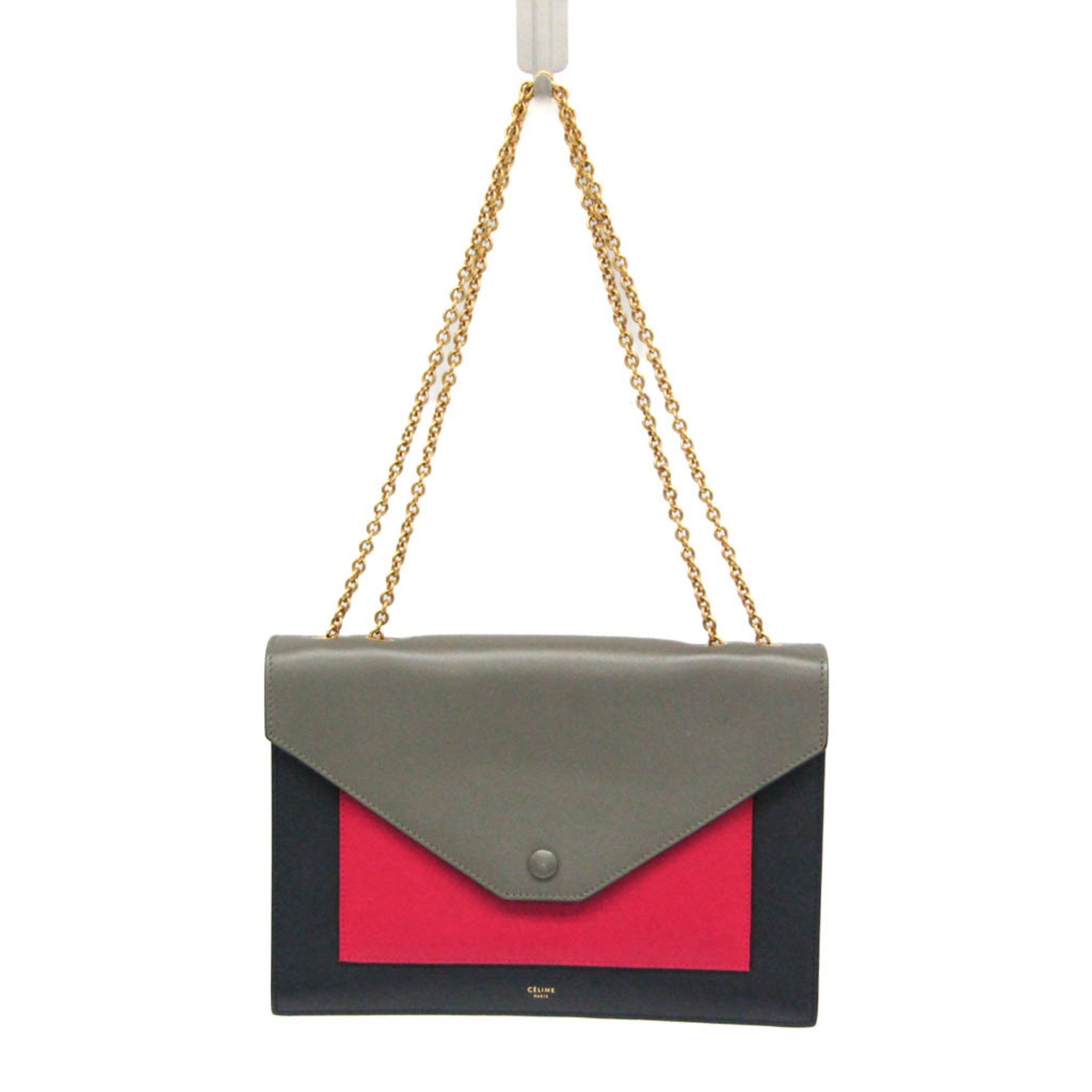 Pocket Envelope Shoulder Bag Leather Medium