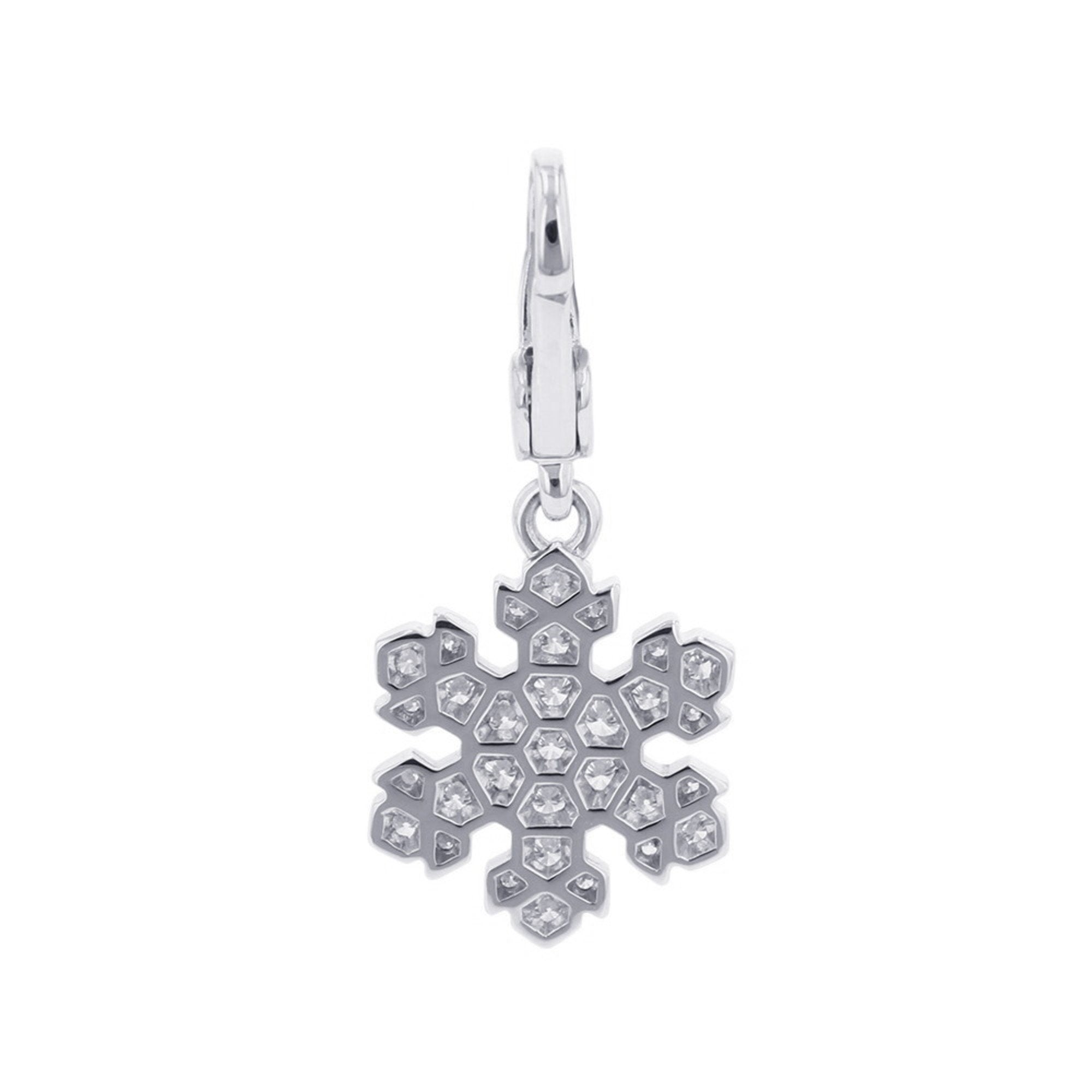 Snowflake Pendant Necklace 18K White Gold with Diamonds