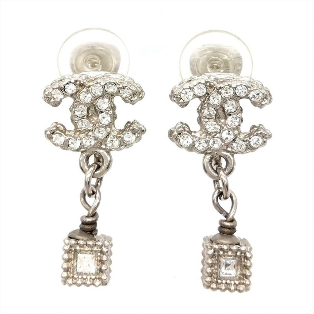 CC Logo Earrings Silver-Tone Metal