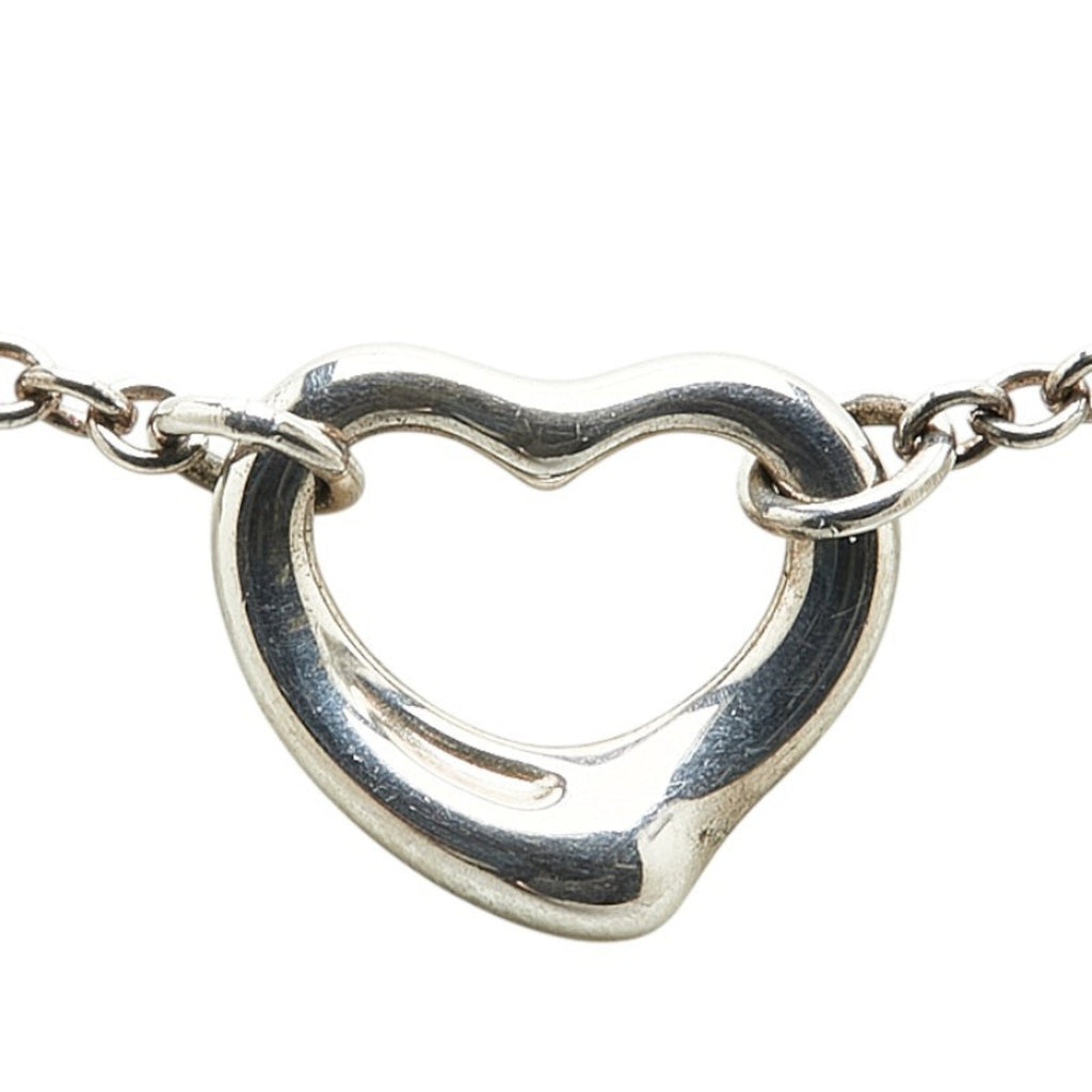 Open Heart Pendant Necklace Sterling Silver 9.7mm