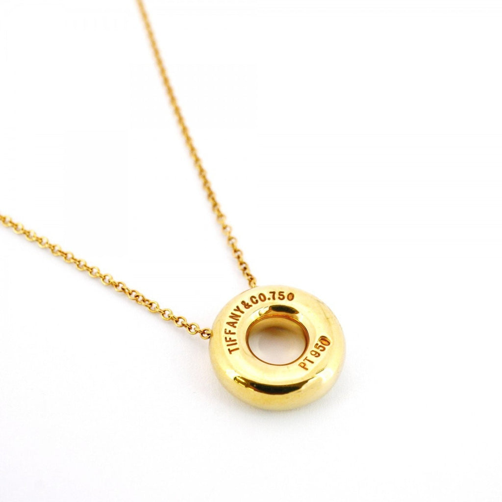 Dots Circle Pendant Necklace Platinum and 18K Yellow Gold With Diamond