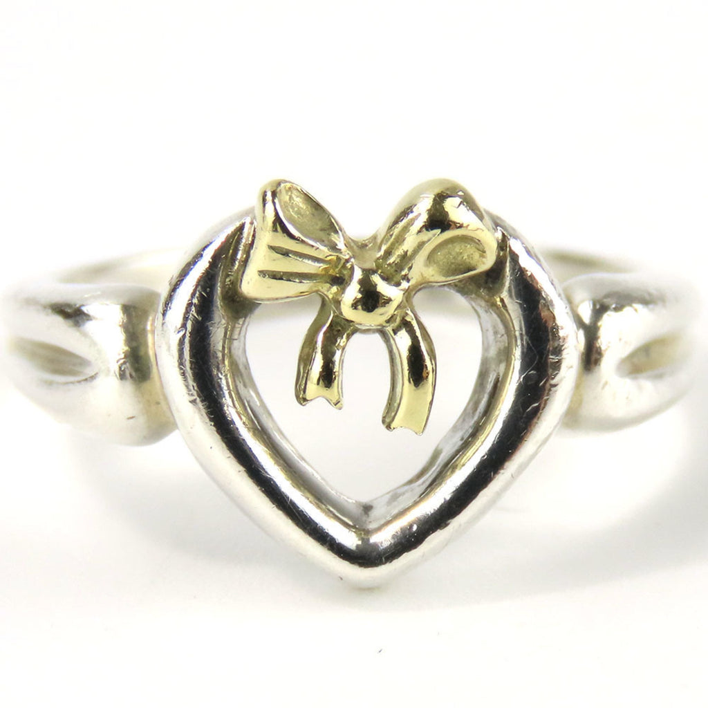 Heart Ring Sterling Silver and 18K Yellow Gold