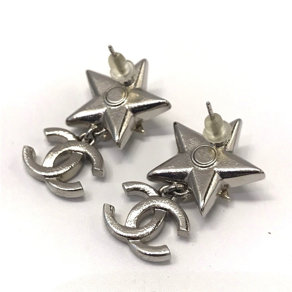 CC Logo Star Earrings Sterling Silver