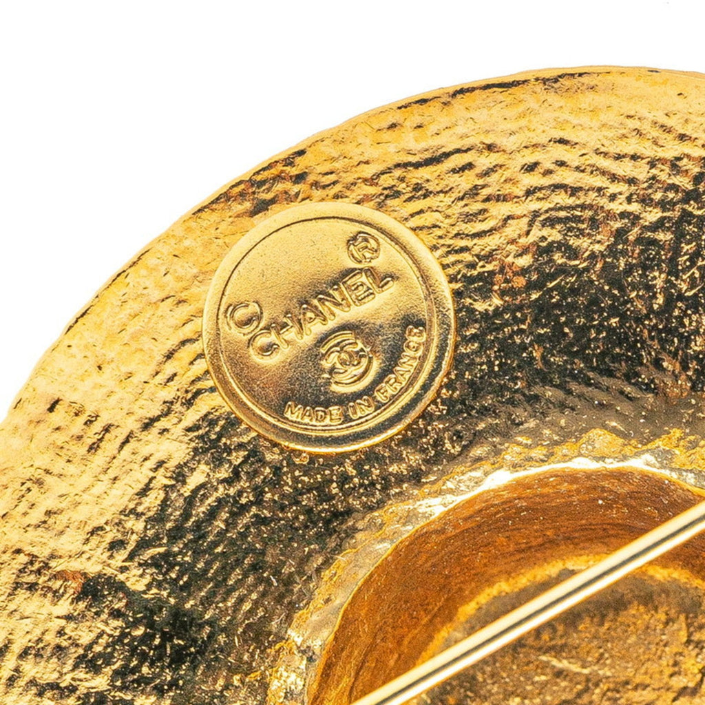 Straw Hat Ribbon Brooch Metal