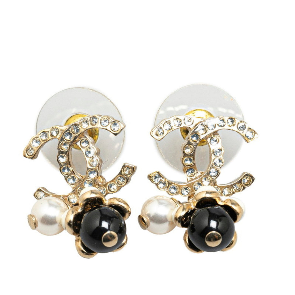 CC Logo Flower Earrings Metal