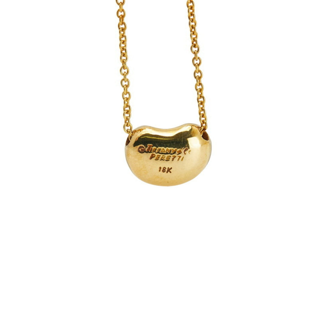 Bean Pendant Necklace 18K Yellow Gold 7.6mm