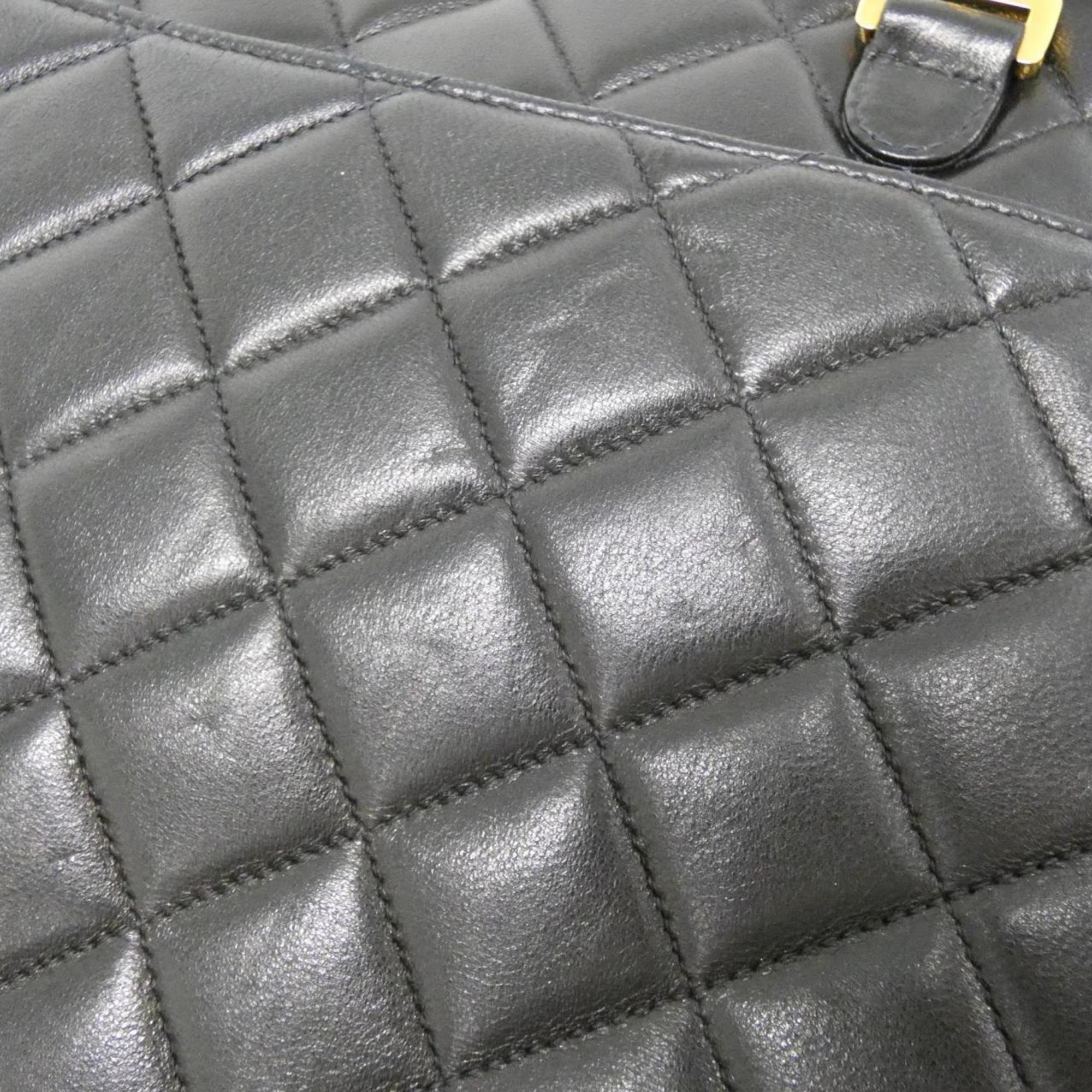 Vintage Front Pocket Camera Bag Quilted Leather Large