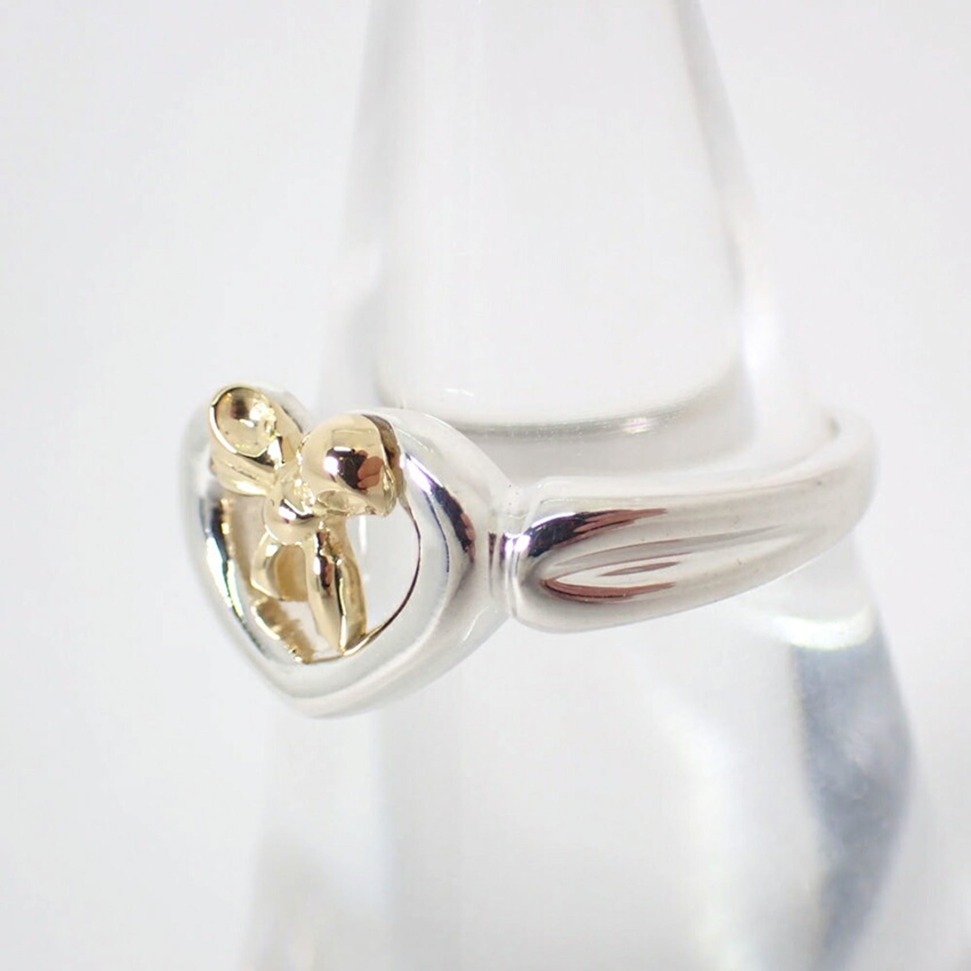 Heart Ribbon Ring Sterling Silver